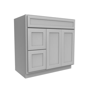 Elegant Dove - 2 Door 2 Drawer Vanity Sink Base Cabinet | 36