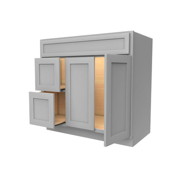 RTA - Elegant Dove - 2 Door 2 Drawer Vanity Sink Base Cabinet | 36