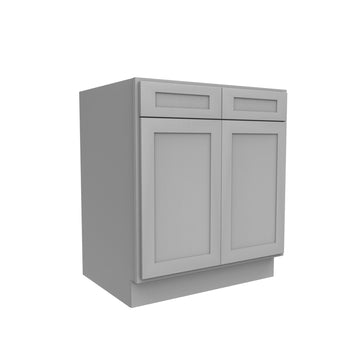 RTA - Elegant Dove - Double Drawer & Door Base Cabinet | 30