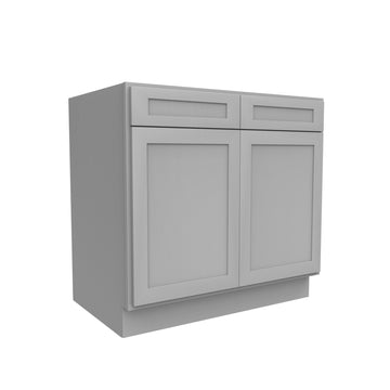 RTA - Elegant Dove - Double Drawer & Door Base Cabinet | 36