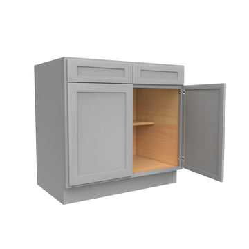 Elegant Dove - Double Door Base Cabinet | 36"W x 34.5"H x 24"D