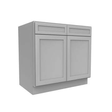 RTA - Elegant Dove - Double Drawer Front 2 Door Sink Base Cabinet | 36"W x 34.5"H x 24"D