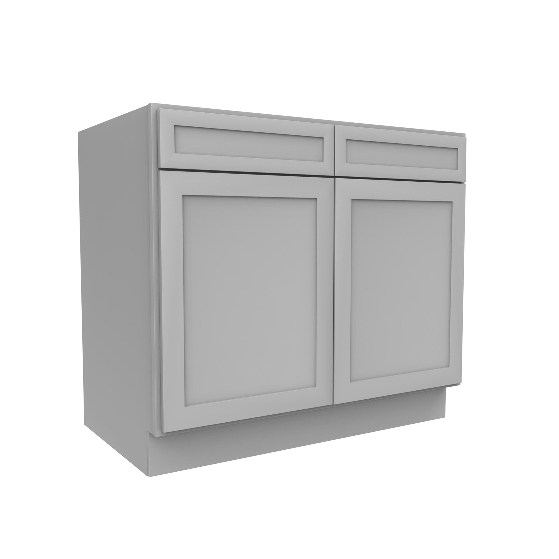 RTA - Elegant Dove - Double Drawer Front 2 Door Sink Base Cabinet | 39"W x 34.5"H x 24"D