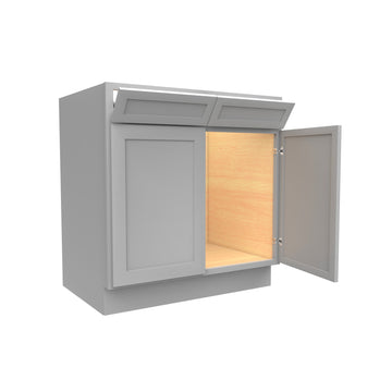 RTA - Elegant Dove - Double Drawer Front 2 Door Sink Base Cabinet | 33