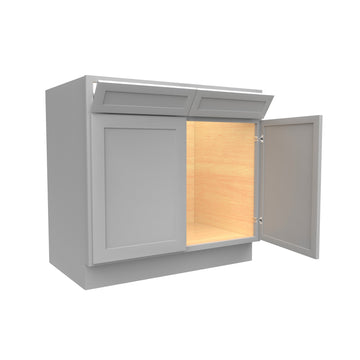 RTA - Elegant Dove - Double Drawer Front 2 Door Sink Base Cabinet | 36