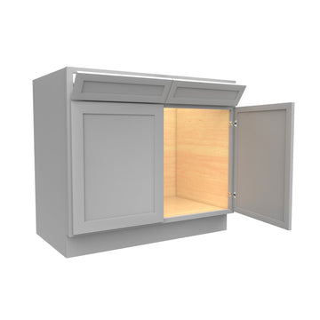 RTA - Elegant Dove - Double Drawer Front 2 Door Sink Base Cabinet | 39