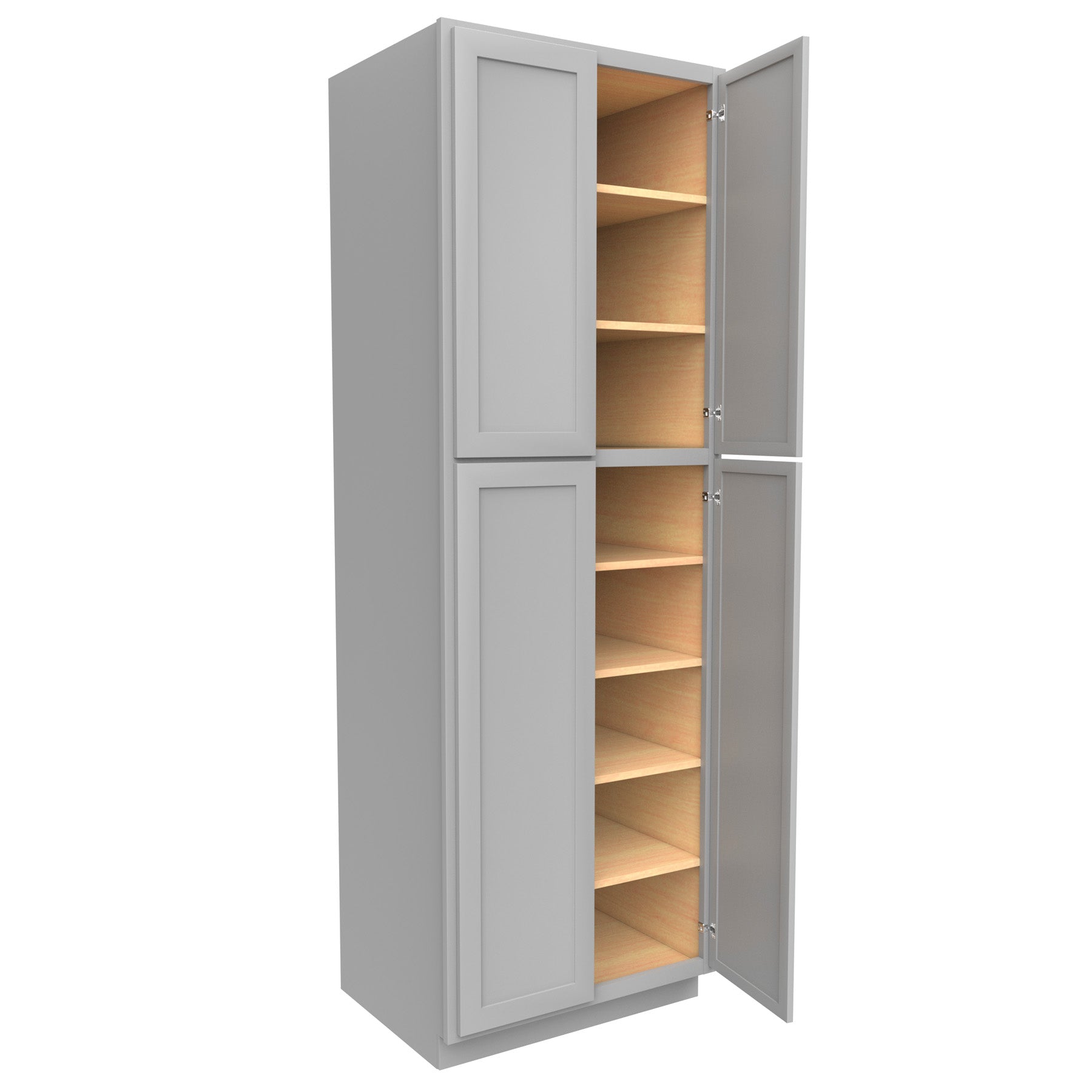 RTA - Elegant Dove - Double Door Utility Cabinet | 30"W x 90"H x 24"D