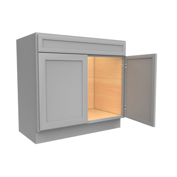 Elegant Dove - Double Door Vanity Sink Base Cabinet | 36"W x 34.5"H x 21"D