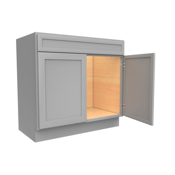 RTA - Elegant Dove - Double Door Vanity Sink Base Cabinet | 36"W x 34.5"H x 21"D