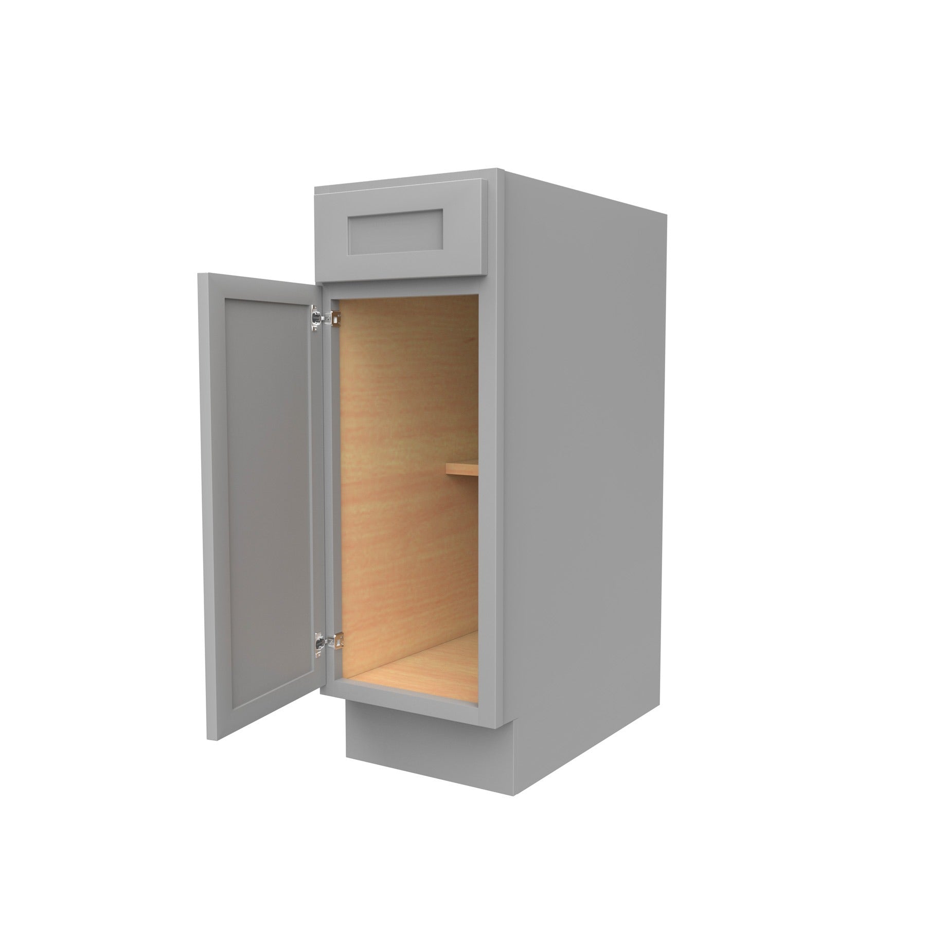 RTA - Elegant Dove - Single Door & Drawer Base Cabinet | 12"W x 34.5"H x 24"D