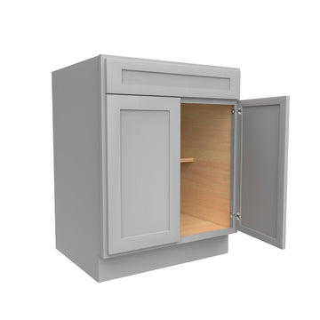RTA - Elegant Dove - Single Drawer & Double Door Base Cabinet | 27"W x 34.5"H x 24"D