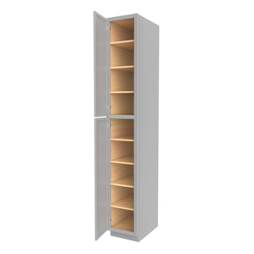 RTA - Elegant Dove - Single Door Utility Cabinet | 15"W x 96"H x 24"D