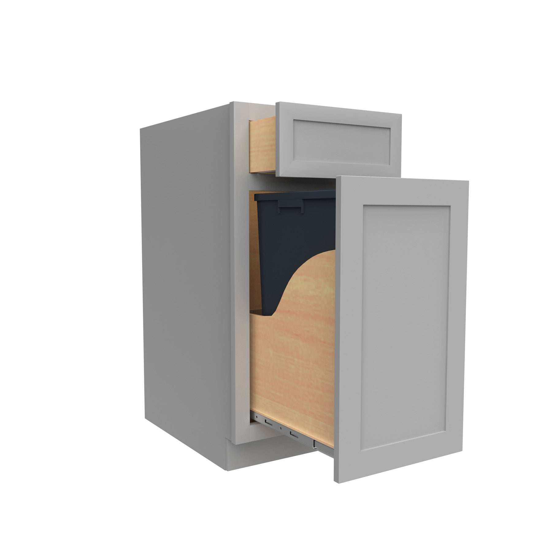 RTA - Elegant Dove - Waste Basket Cabinet | 15"W x 34.5"H x 24"D