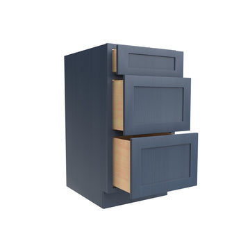 3 Drawer Base Cabinet | Elegant Ocean Blue | 18W x 34.5H x 24D