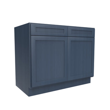 RTA - Elegant Ocean Blue - Double Drawer & Door Base Cabinet | 42