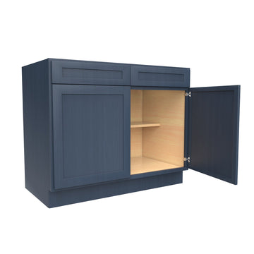 RTA - Elegant Ocean Blue - Double Drawer & Door Base Cabinet | 42