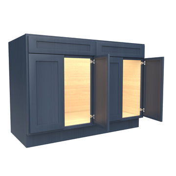 Sink Base Cabinet | Elegant Ocean Blue | 48W x 34.5H x 24D