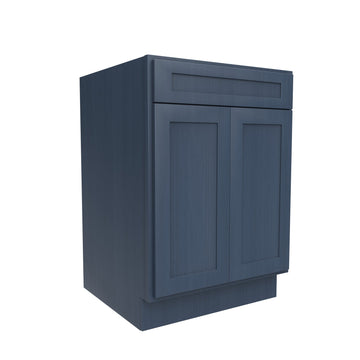 RTA - Elegant Ocean Blue - Single Door & Drawer Base Cabinet | 24"W x 34.5"H x 24"D