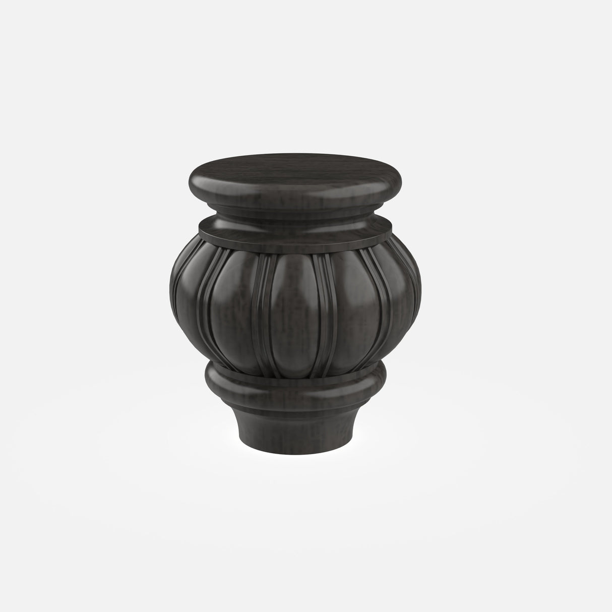 RTA - Elegant Smoky Grey - Bun Feet - Fluted | 3"W x 4.5"H x 3"D
