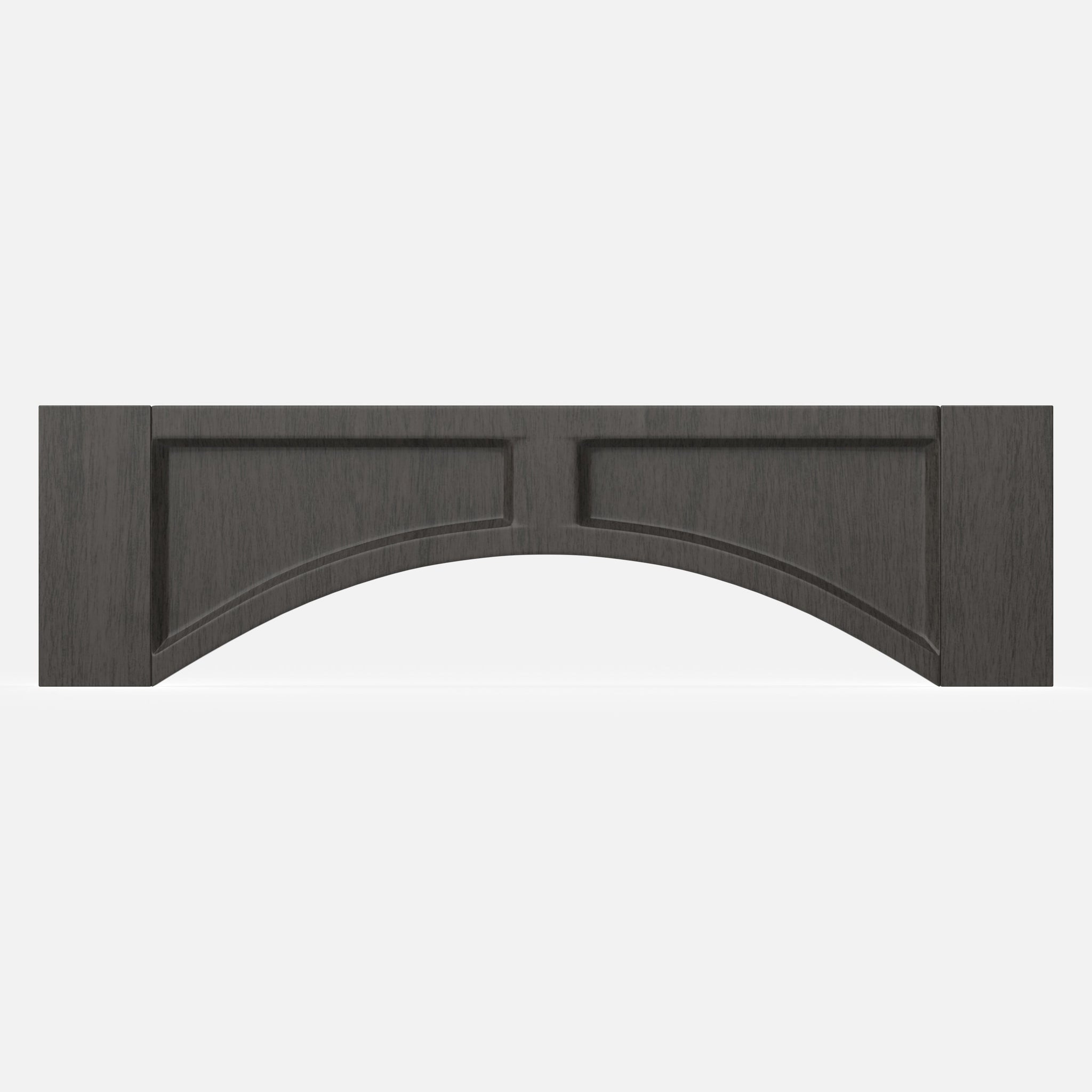 RTA - Elegant Smoky Grey - Arched Valance - Raised Panel | 36"W x 10"H