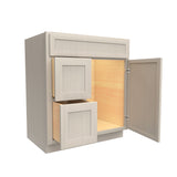 RTA - Elegant Stone - 1 Door 2 Drawer Vanity Sink Base Cabinet | 30"W x 34.5"H x 21"D