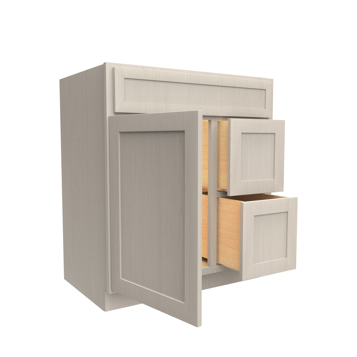 RTA - Elegant Stone - 1 Door 2 Drawer Vanity Sink Base Cabinet | 30"W x 34.5"H x 21"D