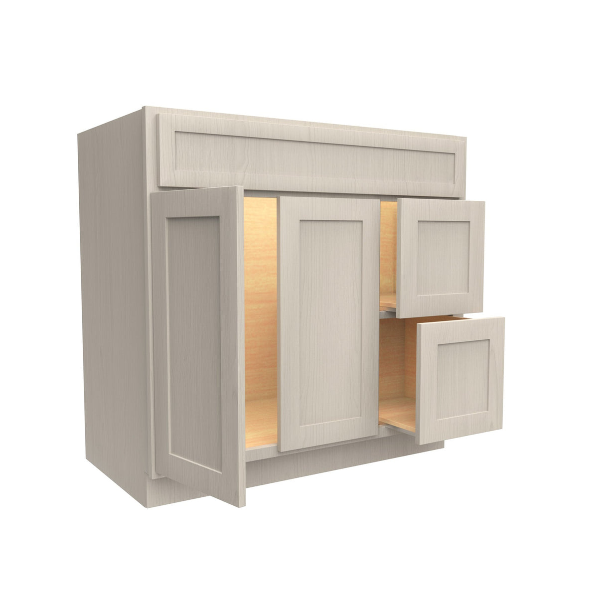 RTA - Elegant Stone - 2 Door 2 Drawer Vanity Sink Base Cabinet | 36"W x 34.5"H x 21"D