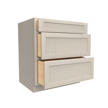 3 Drawer Base Kitchen Cabinet | Elegant Stone | 30W x 34.5H x 24D