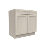RTA - Elegant Stone - Double Drawer Front 2 Door Sink Base Cabinet | 33"W x 34.5"H x 24"D