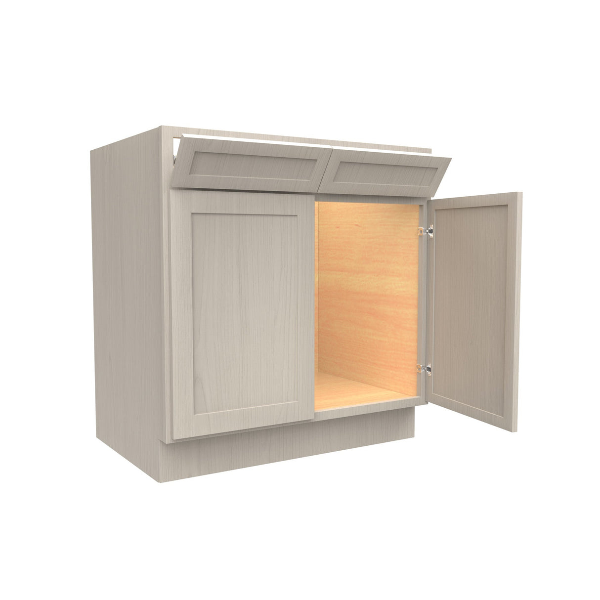RTA - Elegant Stone - Double Drawer Front 2 Door Sink Base Cabinet | 33"W x 34.5"H x 24"D