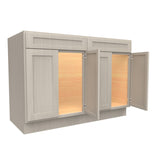 RTA - Elegant Stone - Double Drawer Front 4 Door Sink Base Cabinet | 48"W x 34.5"H x 24"D