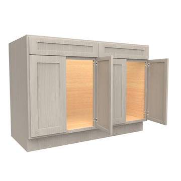 RTA - Elegant Stone - Double Drawer Front 4 Door Sink Base Cabinet | 48