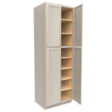 RTA - Elegant Stone - Double Door Utility Cabinet | 30"W x 90"H x 24"D