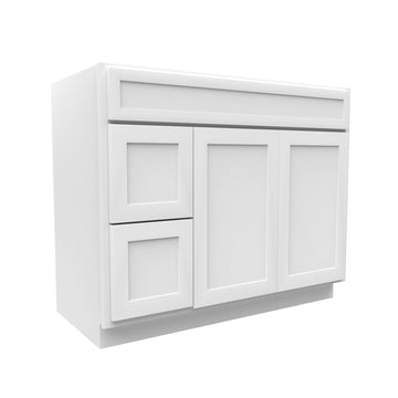 RTA - Elegant White - 2 Door 2 Drawer Vanity Sink Base Cabinet | 42