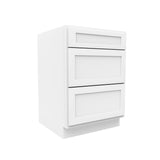 RTA - Elegant White - 3 Drawer Base Cabinet | 24"W x 34.5"H x 24"D