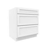 RTA - Elegant White - 3 Drawer Base Cabinet | 30"W x 34.5"H x 24"D
