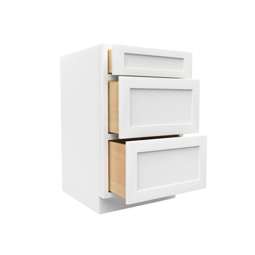 Elegant White - 3 Drawer Base Cabinet | 21"W x 34.5"H x 24"D