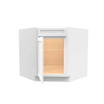 RTA - Elegant White - Diagonal Corner Sink Base Cabinet  | 36"W x 34.5"H x 24"D