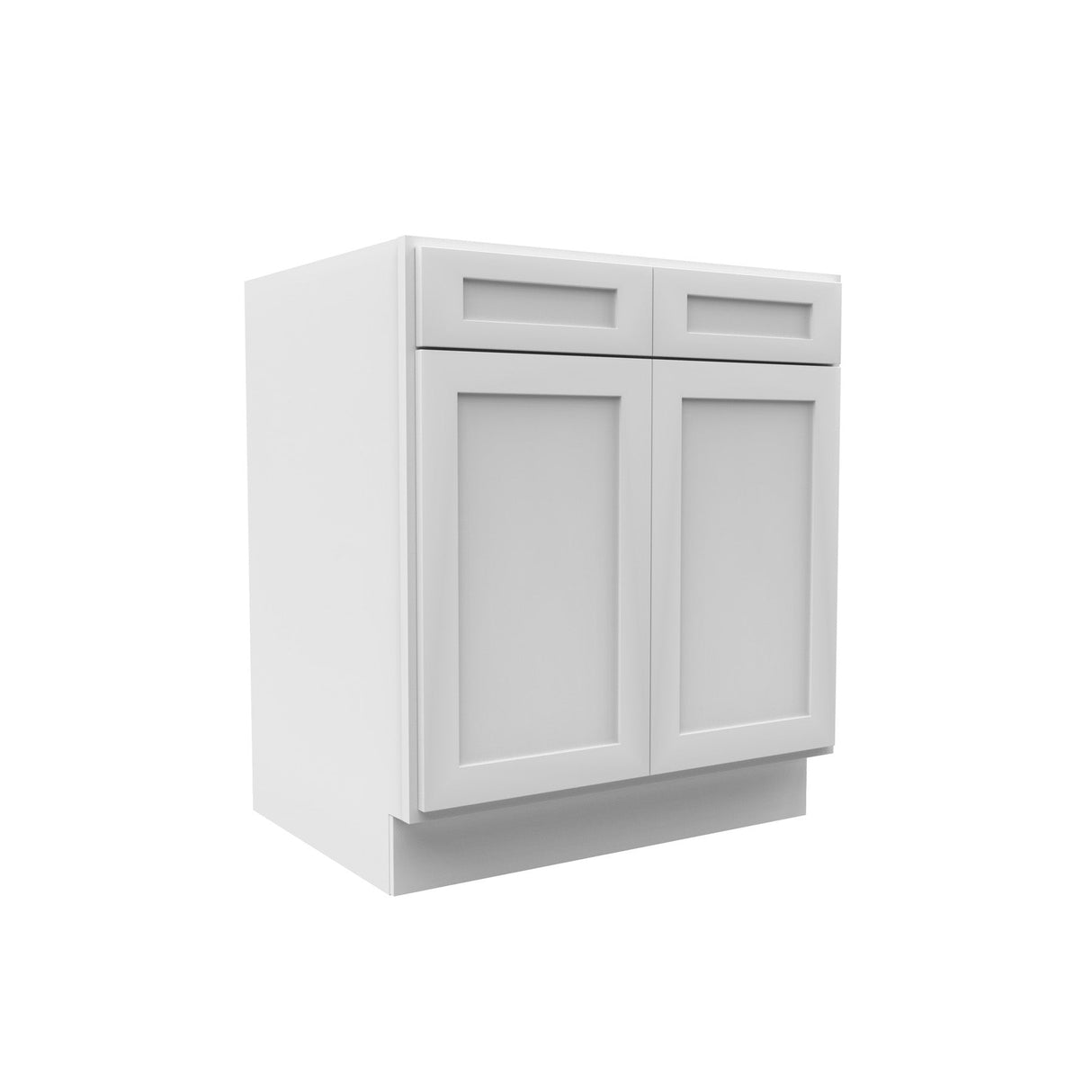 RTA - Elegant White - Double Drawer & Door Base Cabinet | 30"W x 34.5"H x 24"D