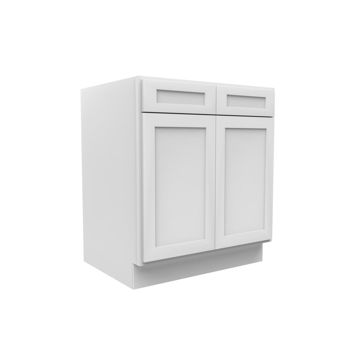 RTA - Elegant White - Double Drawer & Door Base Cabinet | 30"W x 34.5"H x 24"D