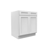 RTA - Elegant White - Double Drawer & Door Base Cabinet | 30"W x 34.5"H x 24"D