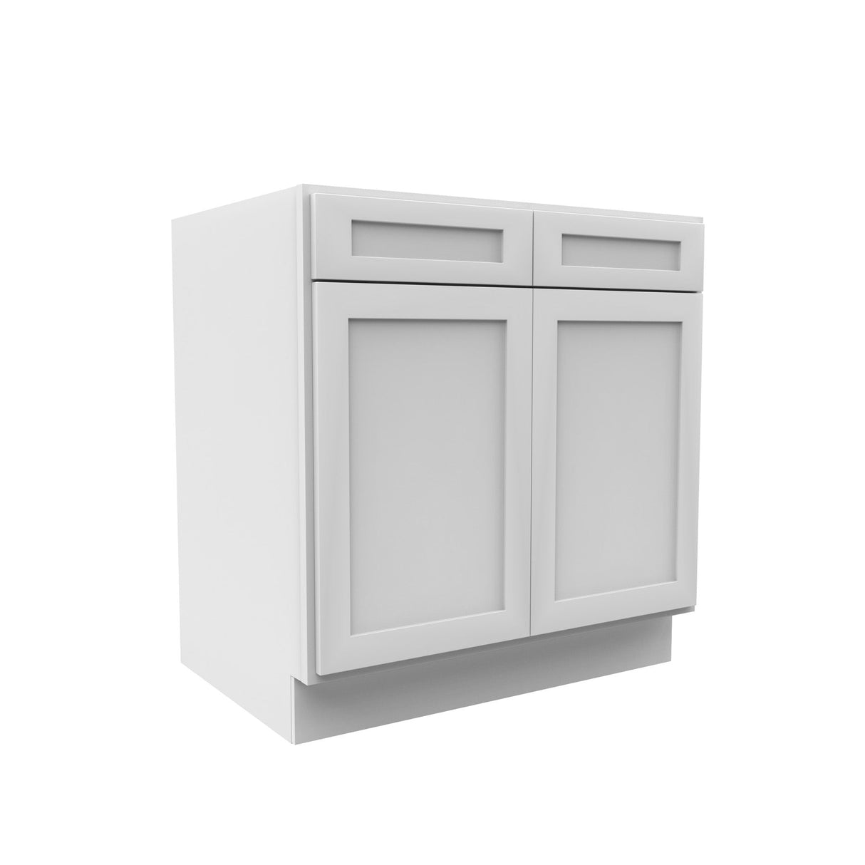RTA - Elegant White - Double Drawer & Door Base Cabinet | 33"W x 34.5"H x 24"D