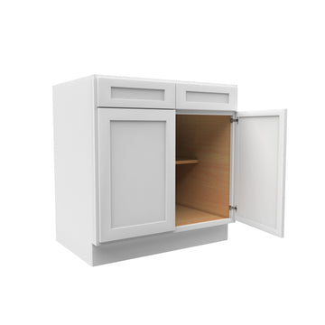 Elegant White - Double Door Base Cabinet | 33"W x 34.5"H x 24"D