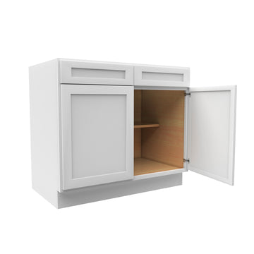 Elegant White - Double Door Base Cabinet | 39"W x 34.5"H x 24"D