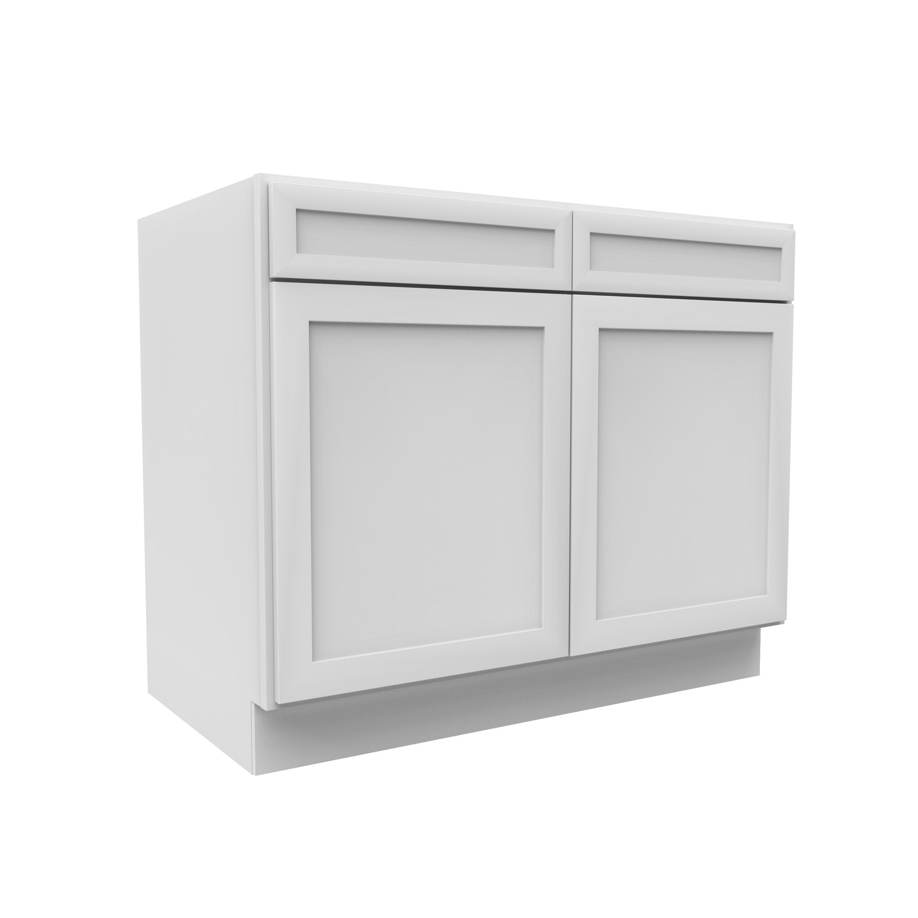 RTA - Elegant White - Double Drawer Front 2 Door Sink Base Cabinet | 42"W x 34.5"H x 24"D