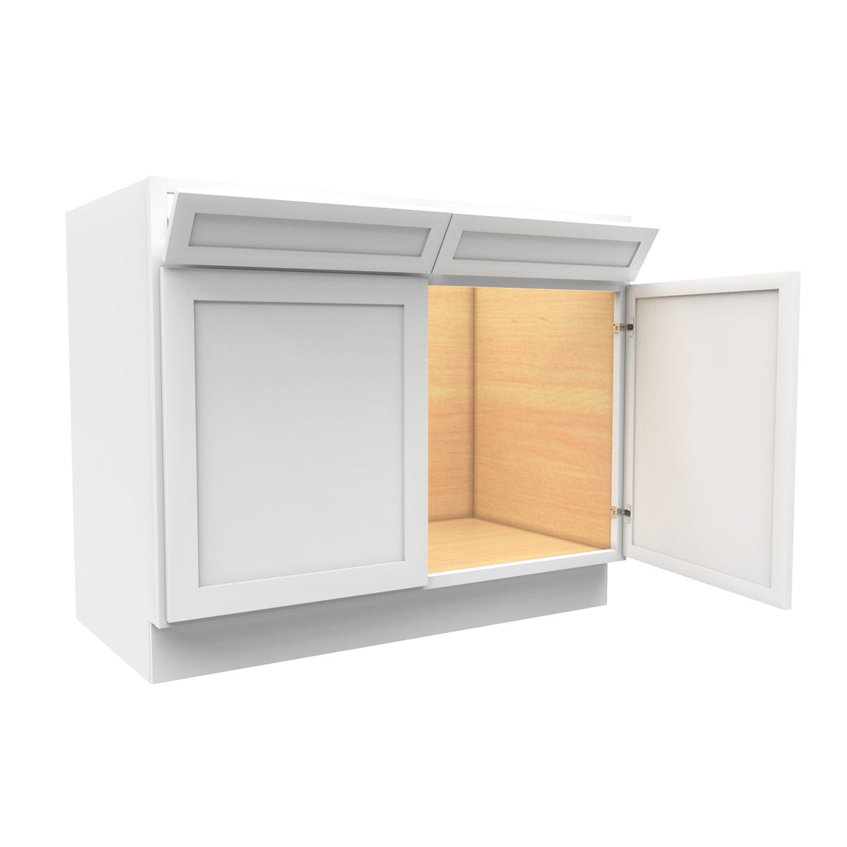 RTA - Elegant White - Double Drawer Front 2 Door Sink Base Cabinet | 42"W x 34.5"H x 24"D