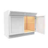 RTA - Elegant White - Double Drawer Front 2 Door Sink Base Cabinet | 42"W x 34.5"H x 24"D