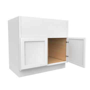 RTA - Elegant White - Double Door Farm Sink Base Cabinet | 36"W x 34.5"H x 24"D