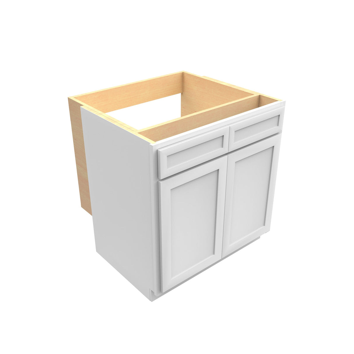RTA - Elegant White - Double Door Handicap Removable Sink Base Cabinet | 33"W x 34.5"H x 24"D