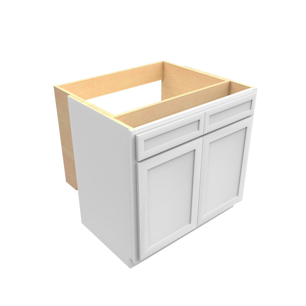 RTA - Elegant White - Double Door Handicap Removable Sink Base Cabinet | 36"W x 34.5"H x 24"D